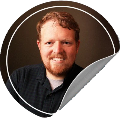 Portrait sticker of Cory Lee Keller.